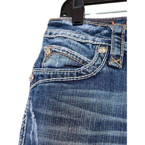 Rock Revival Capri Jeans Womens Size 29 Embroidered Distressed - Picture 7 of 14